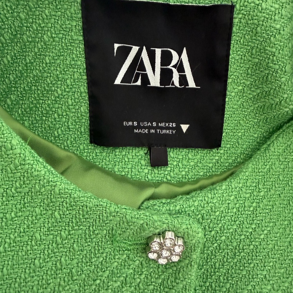 Zara Women's Green Cropped Blazer - Picture 6 of 7
